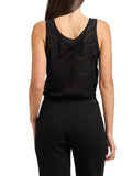 YES-ZEE D Top in maglia cropped nero