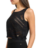 YES-ZEE D Top in maglia cropped nero