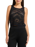 YES-ZEE D Top in maglia cropped nero