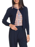 YES-ZEE D Cardigan giacchina chiusa da gancio blu