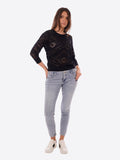 YES-ZEE D Pullover traforato nero