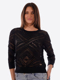 YES-ZEE D Pullover traforato nero