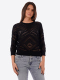 YES-ZEE D Pullover traforato nero