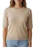 YES-ZEE D Maglioncino girocollo con manica ampia beige