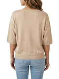 YES-ZEE D Maglioncino girocollo con manica ampia beige