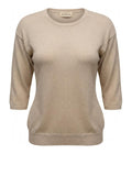 YES-ZEE D Maglioncino girocollo con manica ampia beige