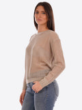 YES-ZEE D Maglioncino girocollo traforato beige