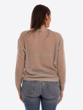 YES-ZEE D Maglioncino girocollo traforato beige