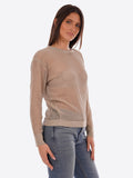 YES-ZEE D Maglioncino girocollo traforato beige