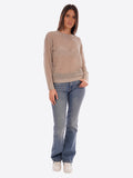 YES-ZEE D Maglioncino girocollo traforato beige