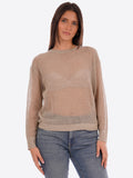YES-ZEE D Maglioncino girocollo traforato beige