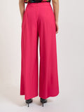 YES-ZEE D Pantaloni palazzo da completo fucsia