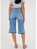 YES-ZEE D Bermuda ampio sfrangiato DENIM