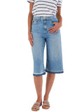 YES-ZEE D Bermuda ampio sfrangiato DENIM