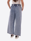 YES-ZEE D Pantalone in denim con cintura blu