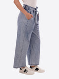 YES-ZEE D Pantalone in denim con cintura blu