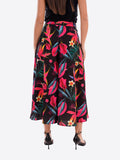 YES-ZEE D Panta-gonna con fantasia multicolore NERO/B.CO