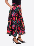 YES-ZEE D Panta-gonna con fantasia multicolore NERO/B.CO