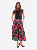 YES-ZEE D Panta-gonna con fantasia multicolore NERO/B.CO