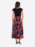 YES-ZEE D Panta-gonna con fantasia multicolore NERO/B.CO