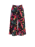 YES-ZEE D Panta-gonna con fantasia multicolore NERO/B.CO