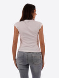 YES-ZEE D T.shirt girocollo con stampa fiore azzurro
