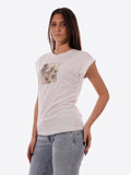 YES-ZEE D T-shirt con stampa squadrata bianco