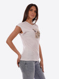 YES-ZEE D T-shirt con stampa squadrata bianco