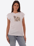 YES-ZEE D T-shirt con stampa squadrata bianco