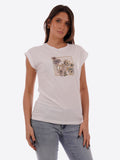 YES-ZEE D T-shirt con stampa squadrata bianco