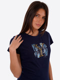 YES-ZEE D T-shirt girocollo logo blu
