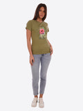 YES-ZEE D T-shirt girocollo stampa VERDE MILITARE