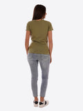 YES-ZEE D T-shirt girocollo stampa VERDE MILITARE