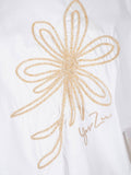 YES-ZEE D T-shirt over con fiore bianco