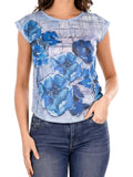 YES-ZEE D T-shirt con stampa sublimatica BLU MLT