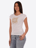 YES-ZEE D T-shirt girocollo stampa e logo bianco