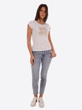 YES-ZEE D T-shirt girocollo stampa e logo bianco