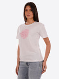 YES-ZEE D T-shirt con stampa astratta bianco