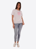 YES-ZEE D T-shirt con stampa astratta bianco