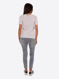 YES-ZEE D T-shirt con stampa astratta bianco