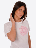 YES-ZEE D T-shirt con stampa astratta bianco