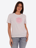 YES-ZEE D T-shirt con stampa astratta bianco