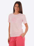 YES-ZEE D T-shirt con stampa astratta rosa