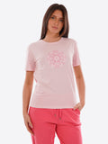 YES-ZEE D T-shirt con stampa astratta rosa