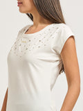 YES-ZEE D T-shirt con applicazioni bianco