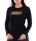 AX ARMANI D T-shirt manica lunga con logo nero