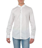 AX ARMANI U Camicia basic con logo in contrasto bianco