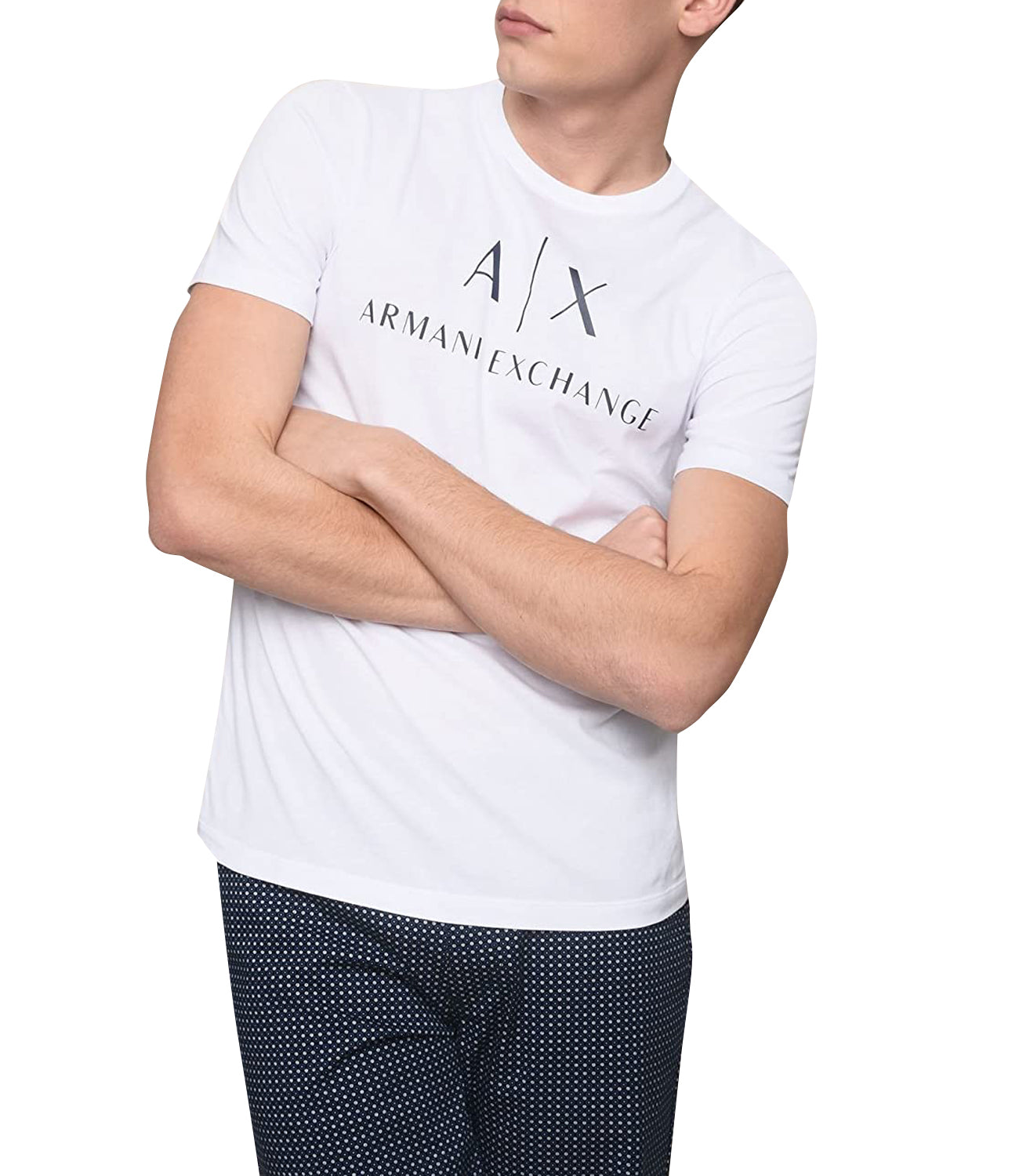 AX ARMANI U T-shirt con logo bianco