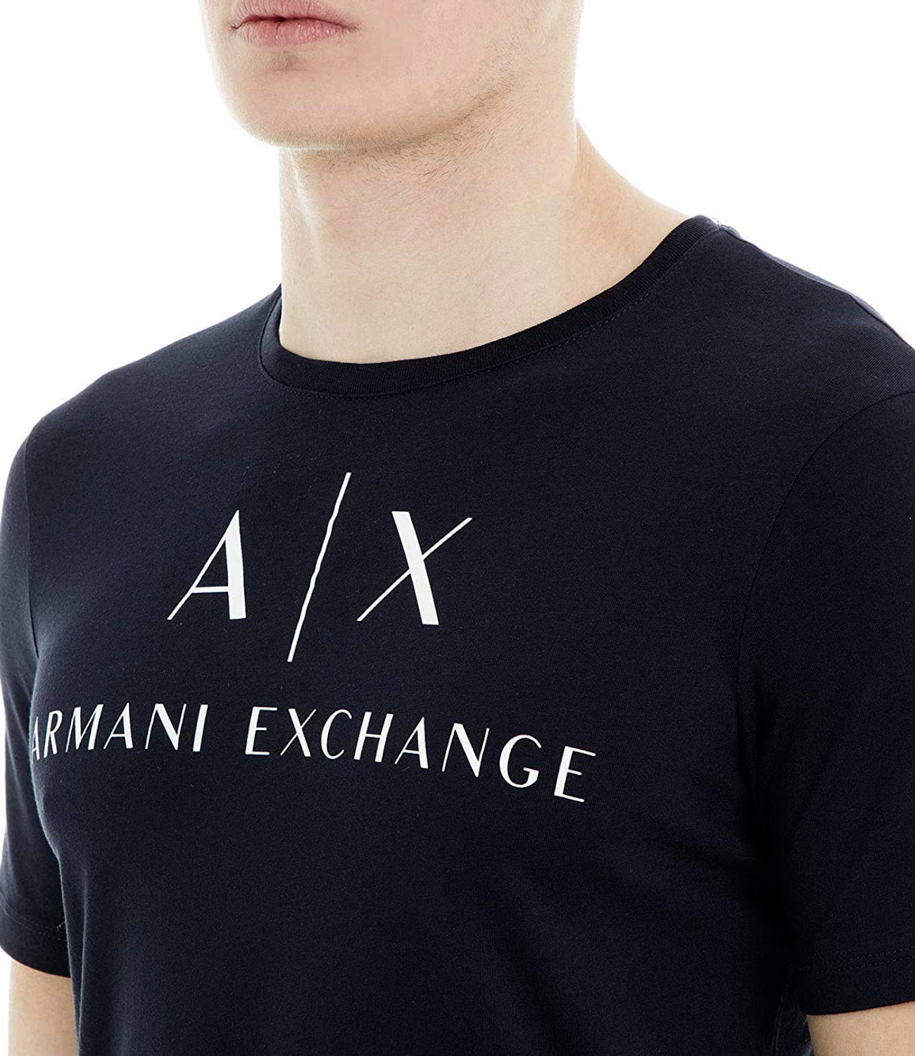AX ARMANI U T-shirt con logo NAVY