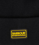 BARBOUR INTERNATIONAL cappello zuccotto con risvolto e logo nero